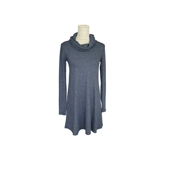 Socialite Ribbed Cowl Neck Long Sleeve Sweater Dress Size S Fall Fashion - Picture 1 of 10